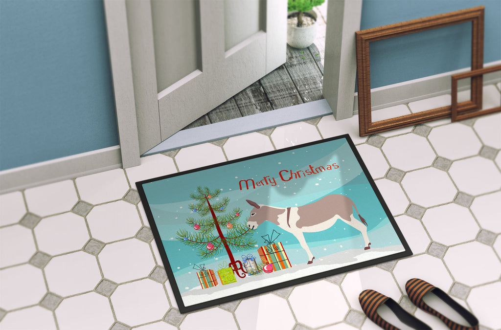 Australian Teamster Donkey Christmas Doormat Indoor Outdoor 18H X 27W Front Door Mat Rugs for Entryway, Non Slip Washable