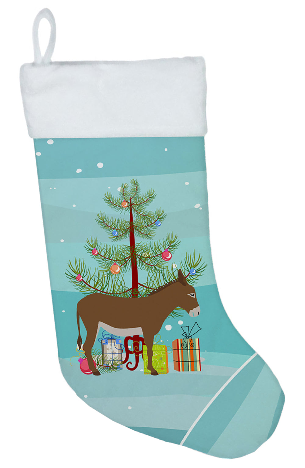 Cotentin Donkey Christmas Holiday Stocking Double-Sided Print, Polyester Suede,11x18, Made in USA