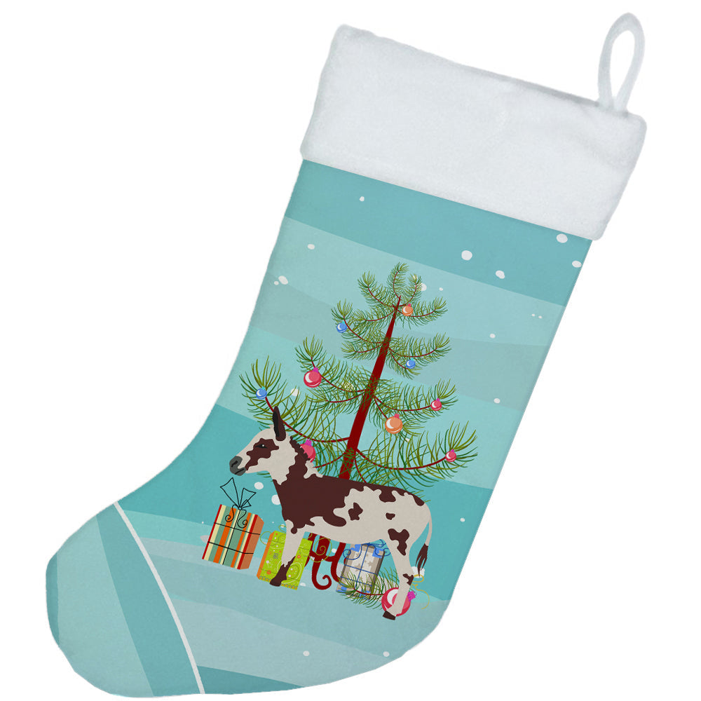American Spotted Donkey Christmas Holiday Stocking Double-Sided Print, Polyester Suede,11x18, Made in USA