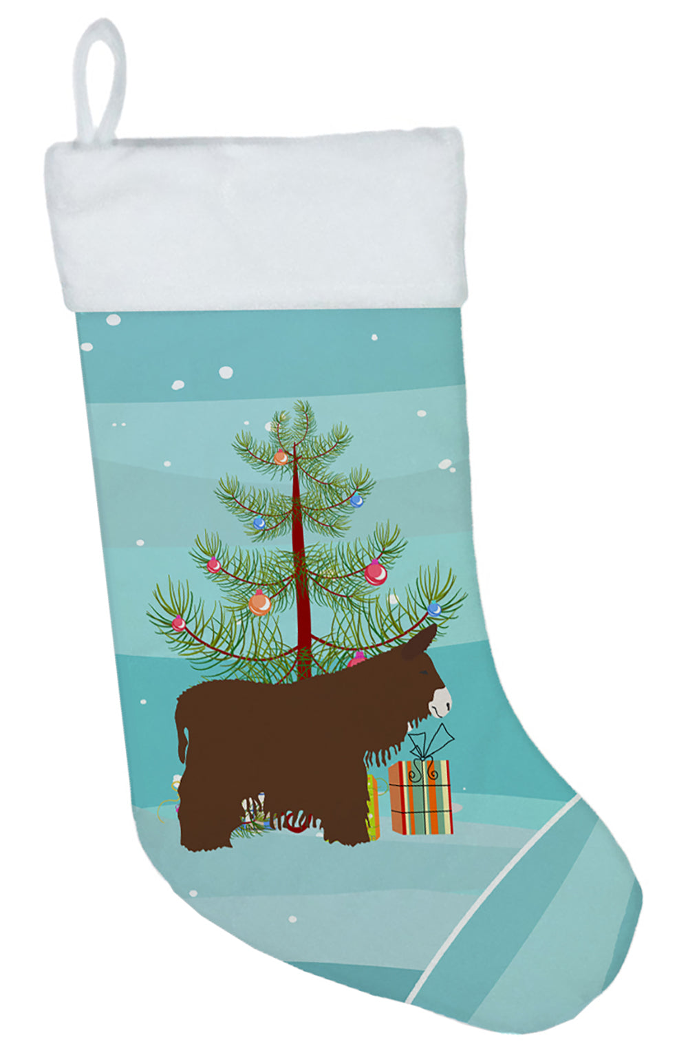 Poitou Poiteuin Donkey Christmas Holiday Stocking Double-Sided Print, Polyester Suede,11x18, Made in USA