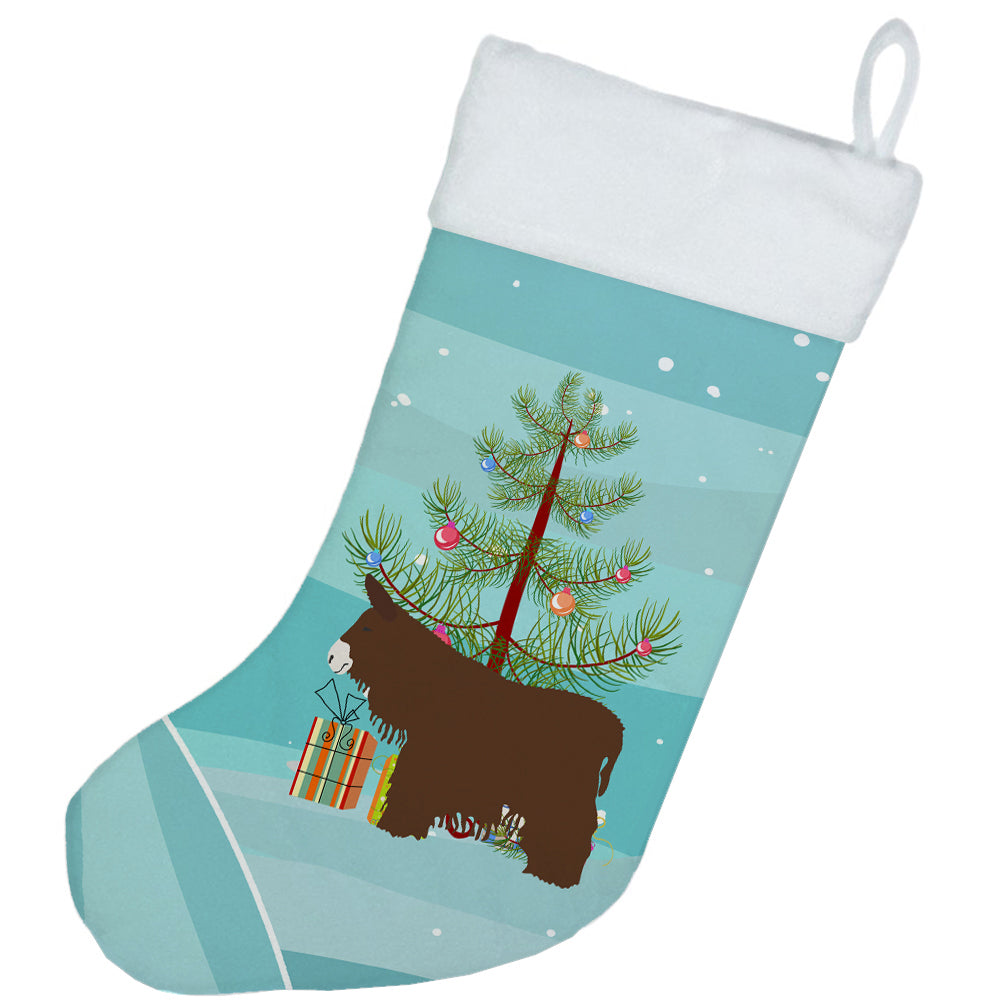 Poitou Poiteuin Donkey Christmas Holiday Stocking Double-Sided Print, Polyester Suede,11x18, Made in USA