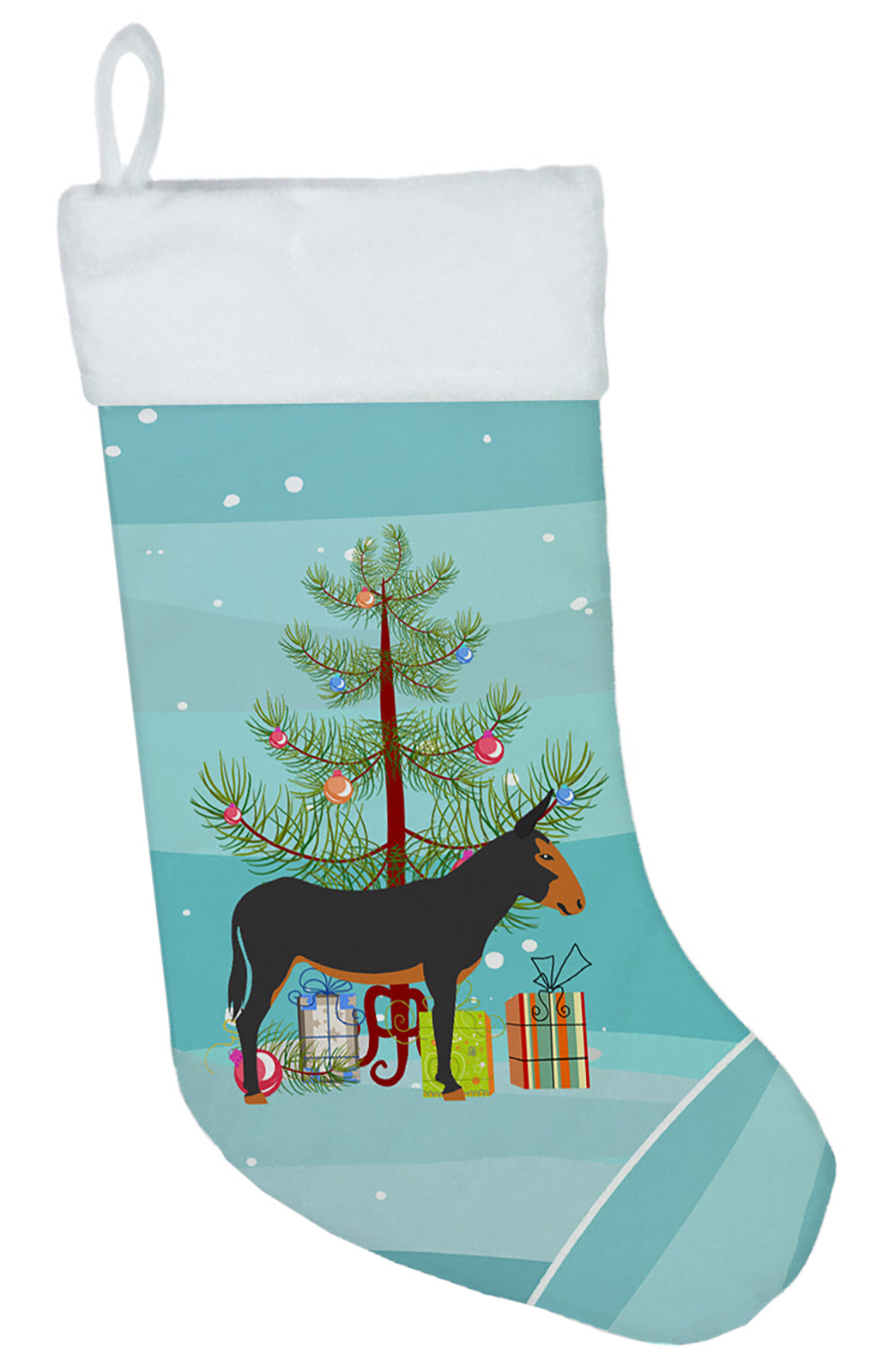 Catalan Donkey Christmas Holiday Stocking Double-Sided Print, Polyester Suede,11x18, Made in USA