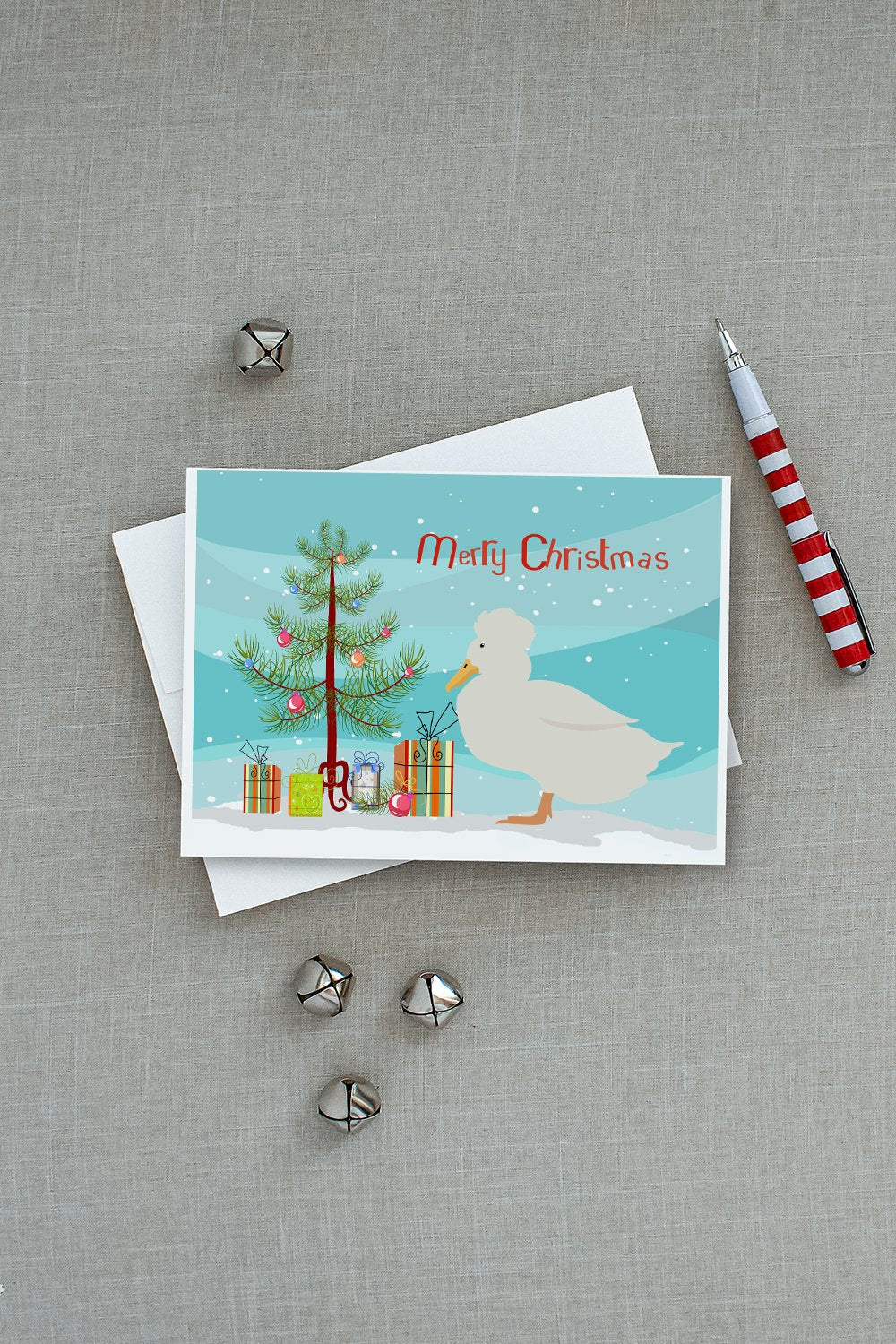 Crested Duck Christmas Greeting Cards Pack of 8 Blank Cards with Envelopes Whimsical A7 Size 5x7