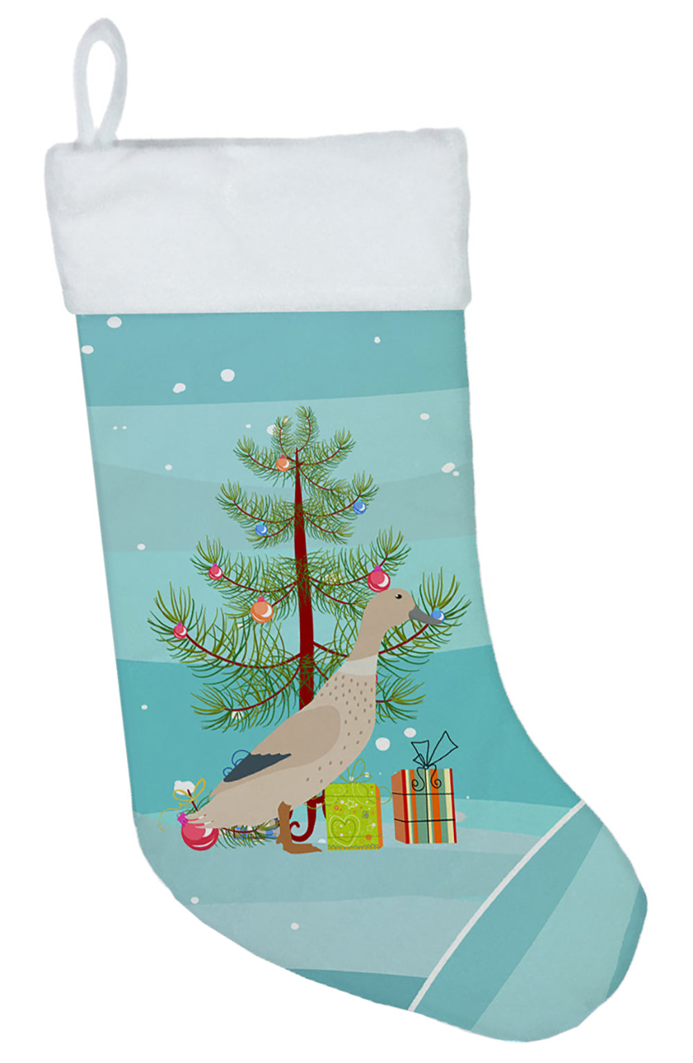 West Harlequin Duck Christmas Holiday Stocking Double-Sided Print, Polyester Suede,11x18, Made in USA