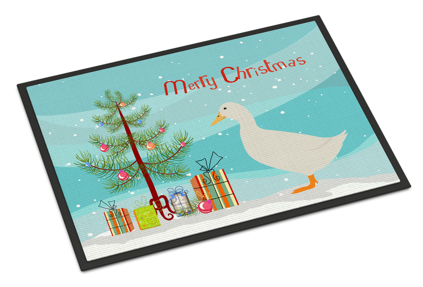 American Pekin Duck Christmas Doormat Indoor Outdoor 18H X 27W Front Door Mat Rugs for Entryway, Non Slip Washable