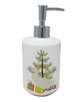 American Pekin Duck Christmas Ceramic Soap Dispenser , Empty Refillable Hand Soap Pump Bottle for Bathroom Kitchen