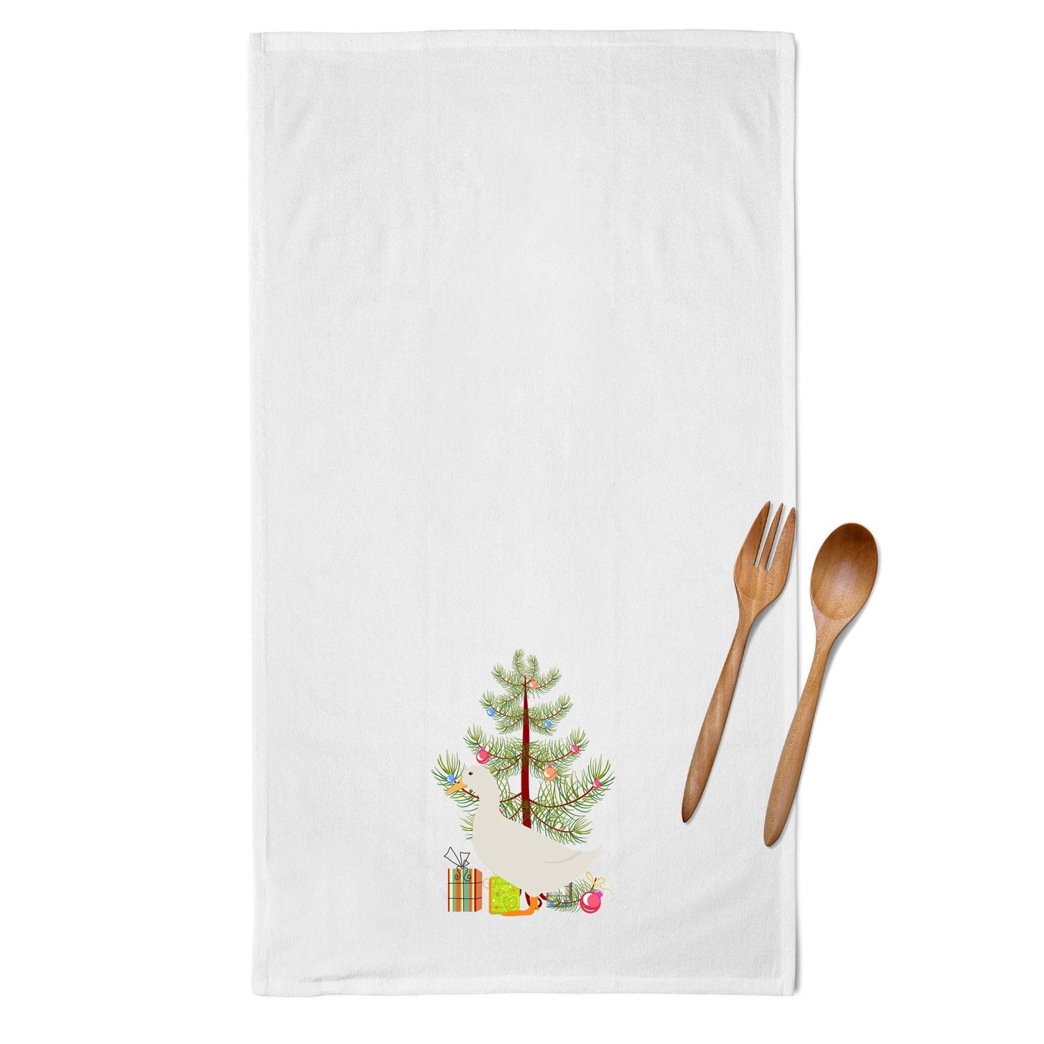 American Pekin Duck Christmas Kitchen Towel Set of 2 White Dish Towels Decorative Bathroom Hand towel for Hand, Face, Hair, Yoga, Tea, Dishcloth, 19 X 28", White