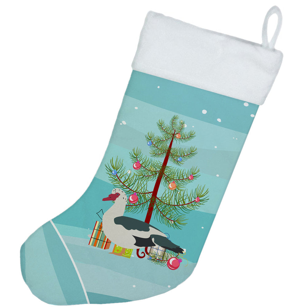Muscovy Duck Christmas Holiday Stocking Double-Sided Print, Polyester Suede,11x18, Made in USA