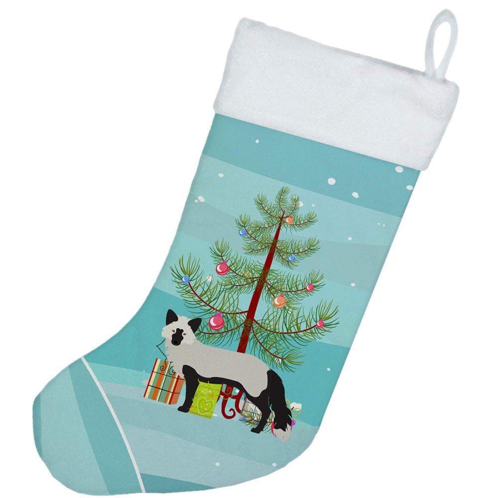 Silver Fox Christmas Holiday Stocking Double-Sided Print, Polyester Suede,11x18, Made in USA