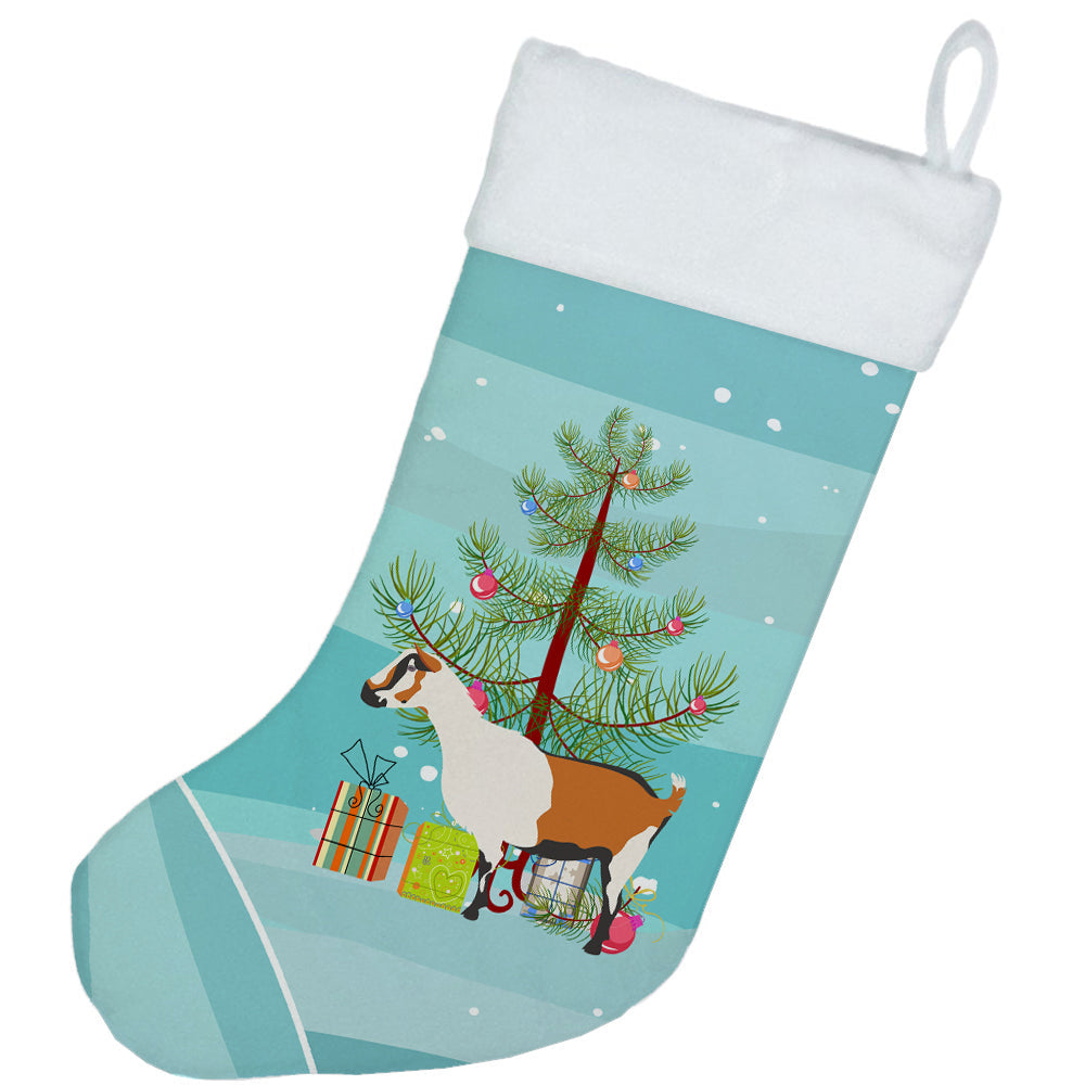 Alpine Goat Christmas Holiday Stocking Double-Sided Print, Polyester Suede,11x18, Made in USA