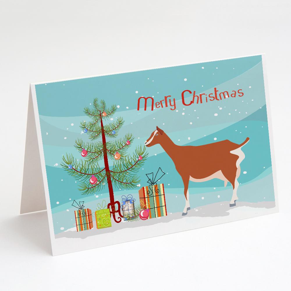 Toggenburger Goat Christmas Greeting Cards Pack of 8 Blank Cards with Envelopes Whimsical A7 Size 5x7