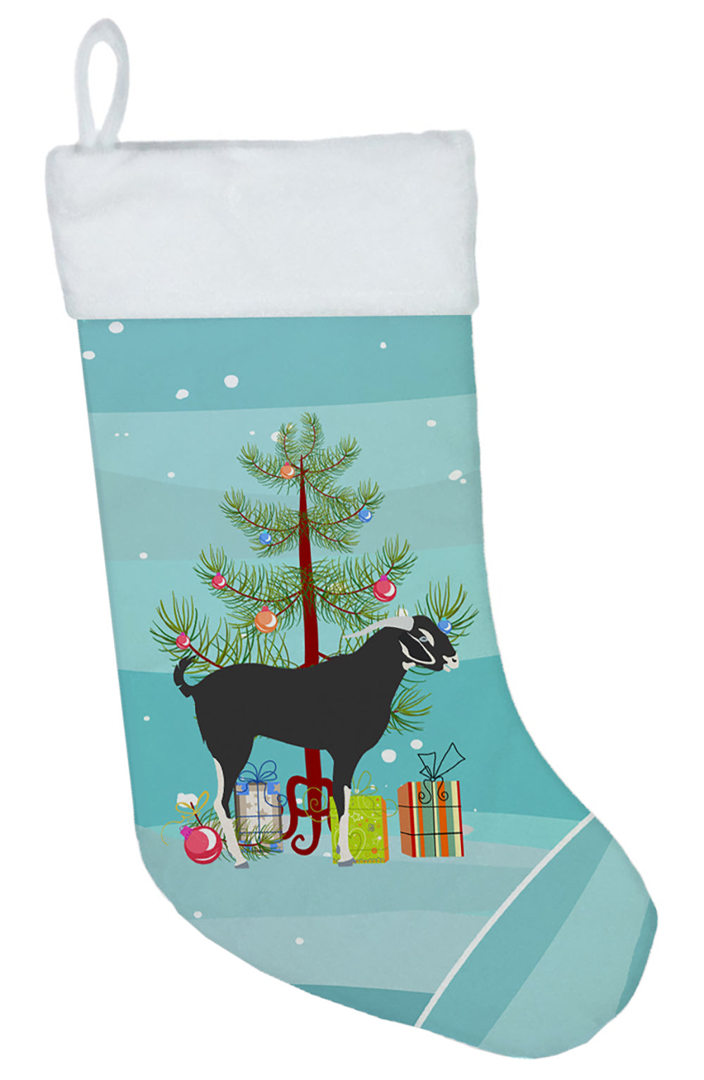 Black Bengal Goat Christmas Holiday Stocking Double-Sided Print, Polyester Suede,11x18, Made in USA