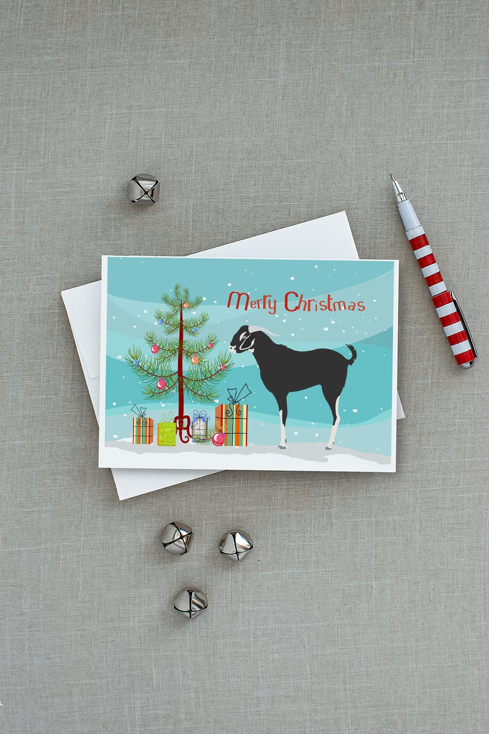Black Bengal Goat Christmas Greeting Cards Pack of 8 Blank Cards with Envelopes Whimsical A7 Size 5x7