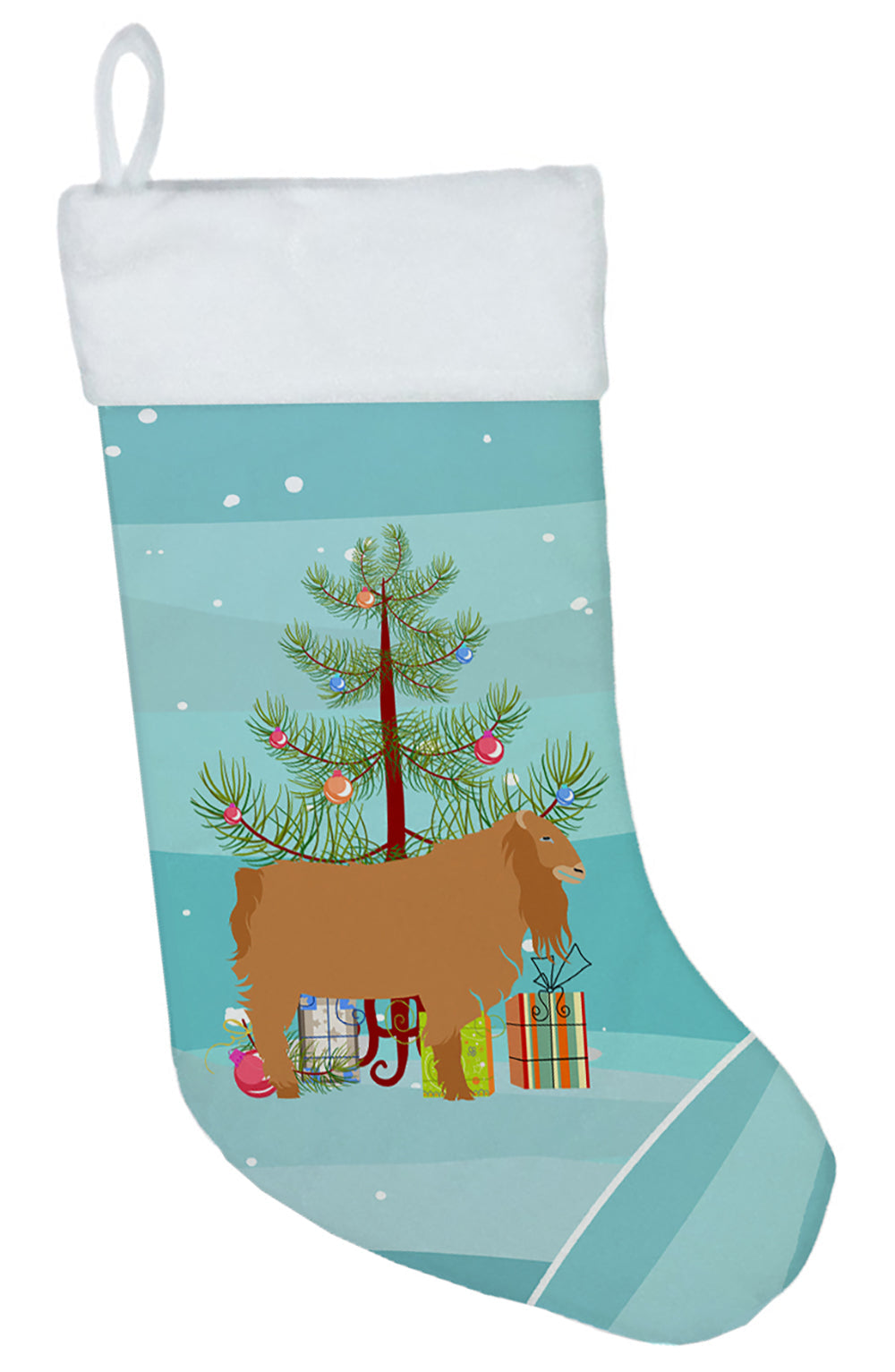 American Lamancha Goat Christmas Holiday Stocking Double-Sided Print, Polyester Suede,11x18, Made in USA