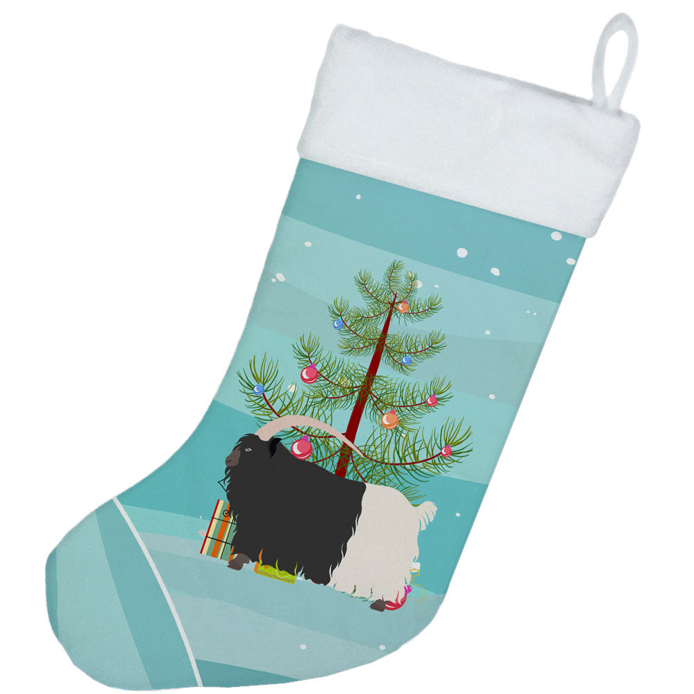 Welsh Black-Necked Goat Christmas Holiday Stocking Double-Sided Print, Polyester Suede,11x18, Made in USA