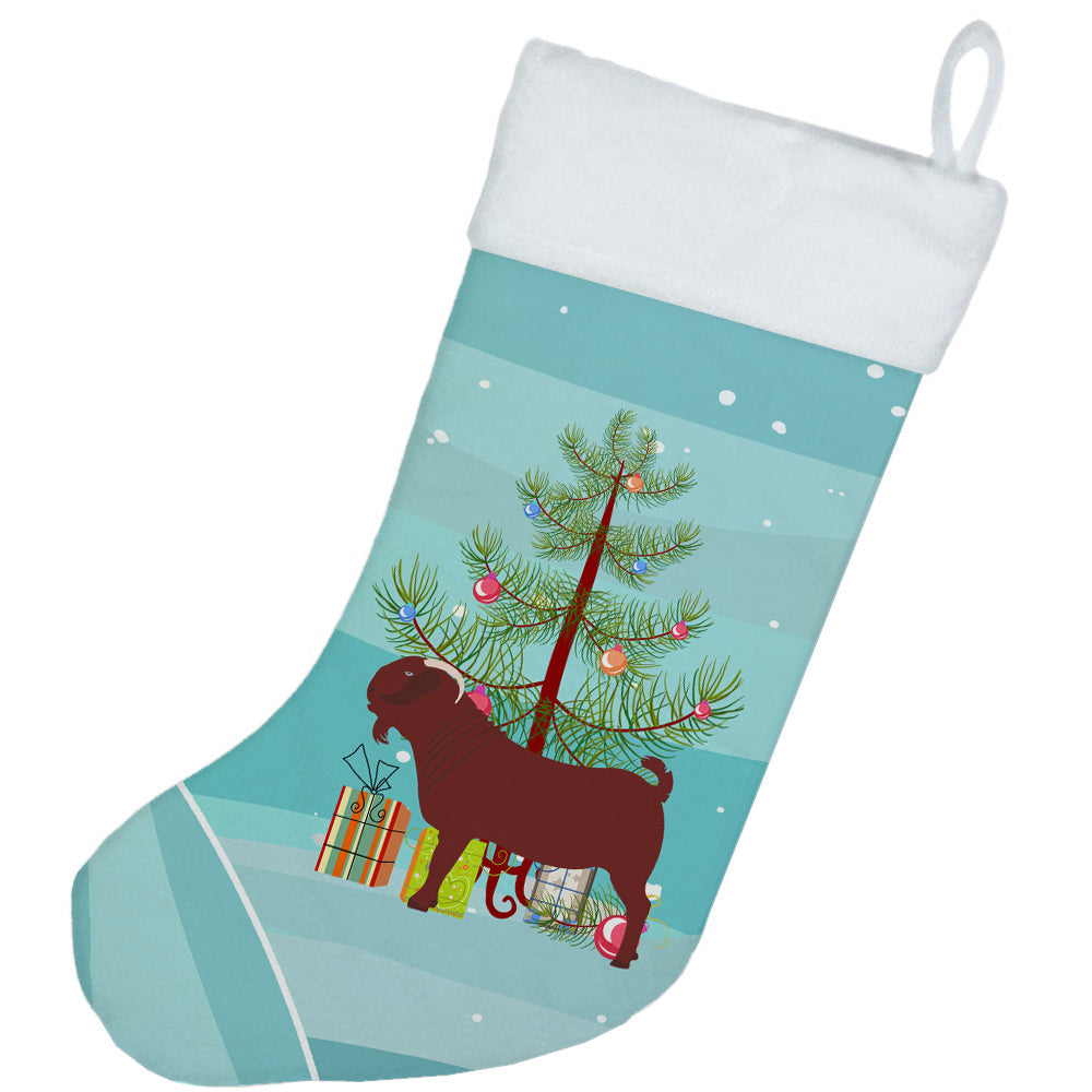 Kalahari Red Goat Christmas Holiday Stocking Double-Sided Print, Polyester Suede,11x18, Made in USA