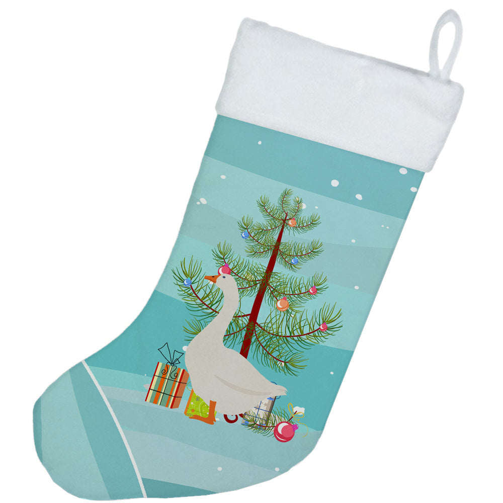 Embden Goose Christmas Holiday Stocking Double-Sided Print, Polyester Suede,11x18, Made in USA