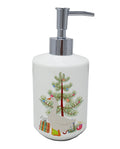 Embden Goose Christmas Ceramic Soap Dispenser , Empty Refillable Hand Soap Pump Bottle for Bathroom Kitchen