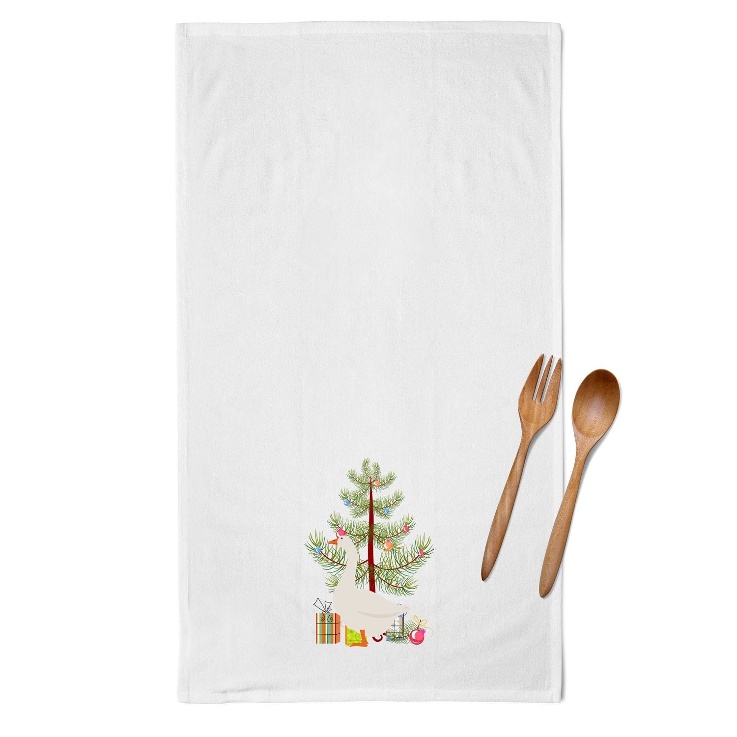 Embden Goose Christmas Kitchen Towel Set of 2 White Dish Towels Decorative Bathroom Hand towel for Hand, Face, Hair, Yoga, Tea, Dishcloth, 19 X 28", White