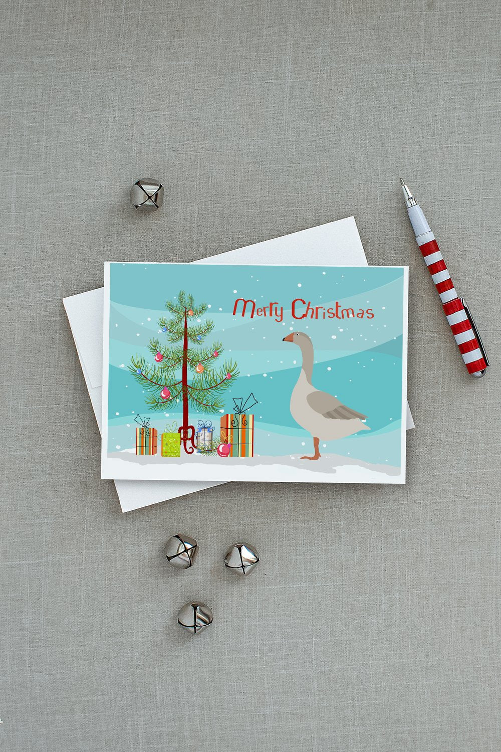 Steinbacher Goose Christmas Greeting Cards Pack of 8 Blank Cards with Envelopes Whimsical A7 Size 5x7