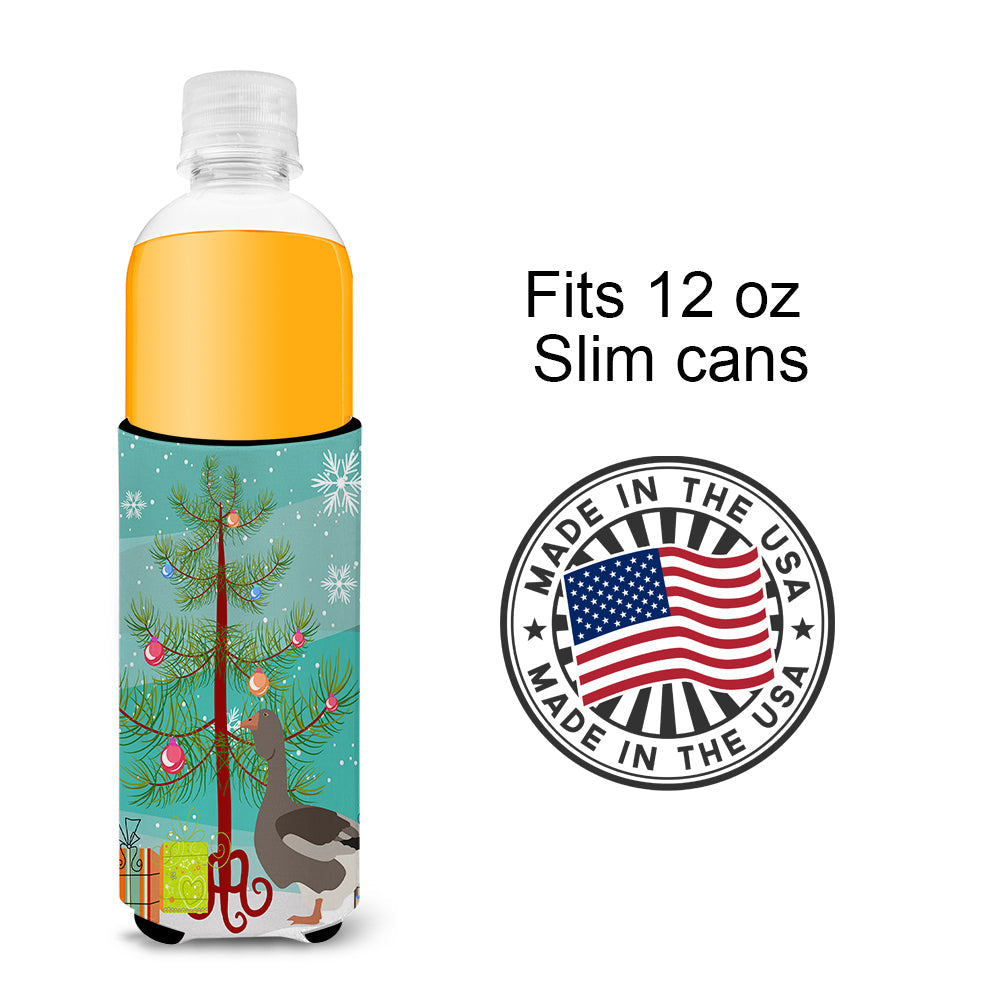 Toulouse Goose Christmas Slim Can Hugger , Insulated Foam Hugger for 12 oz Slim Cans, Beer Bottles & Water Bottles, Printed in USA