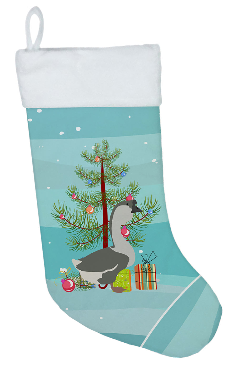 African Goose Christmas Holiday Stocking Double-Sided Print, Polyester Suede,11x18, Made in USA