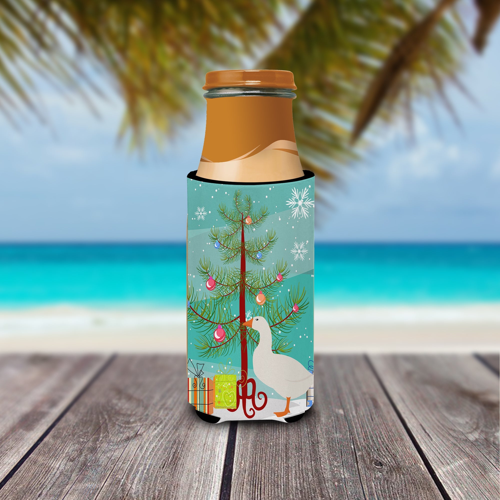 Shire Horse Christmas Slim Can Hugger , Insulated Foam Hugger for 12 oz Slim Cans, Beer Bottles & Water Bottles, Printed in USA