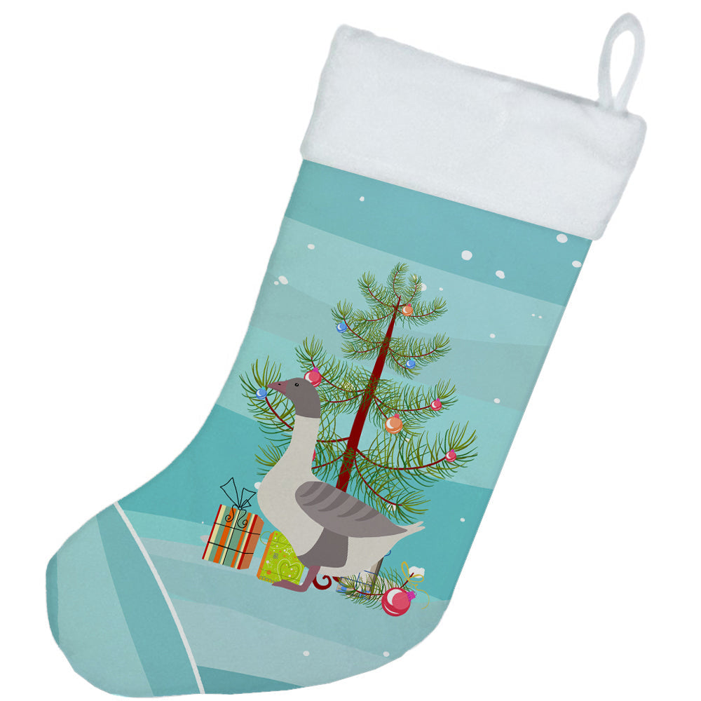 Buff Grey Back Goose Christmas Holiday Stocking Double-Sided Print, Polyester Suede,11x18, Made in USA