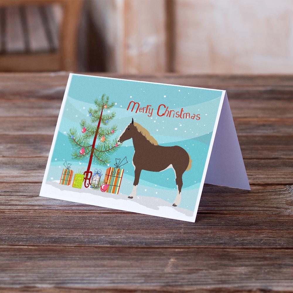Percheron Horse Christmas Greeting Cards Pack of 8 Blank Cards with Envelopes Whimsical A7 Size 5x7