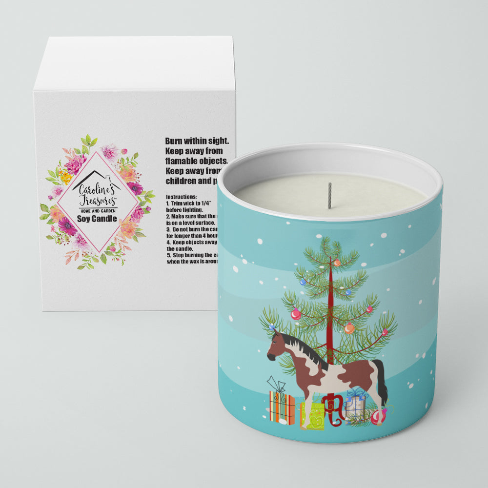 Pinto Horse Christmas Decorative Soy Candle Nature Soy Wax Essential Oil Home Decor Ideal for Bedroom Kitchen Bath Office Gift, 10 oz