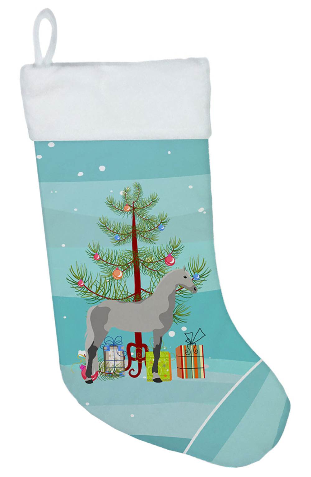 Orlov Trotter Horse Christmas Holiday Stocking Double-Sided Print, Polyester Suede,11x18, Made in USA