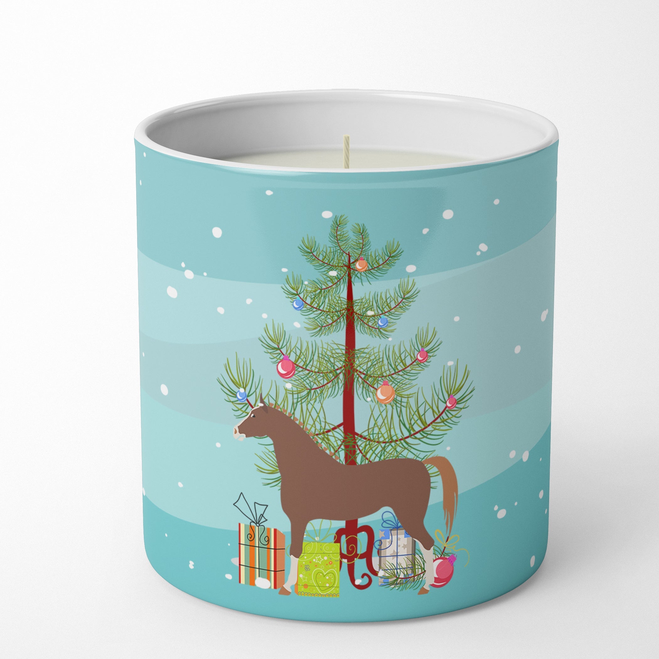 Hannoverian Horse Christmas Decorative Soy Candle Nature Soy Wax Essential Oil Home Decor Ideal for Bedroom Kitchen Bath Office Gift, 10 oz