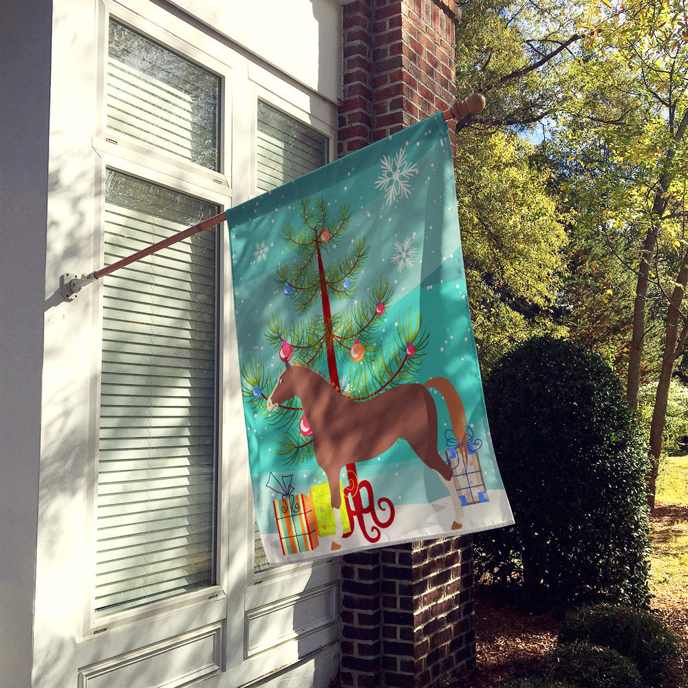 Hannoverian Horse Christmas House Flag 28x40 Porch Sleeve Pole Decorative Outside Yard Banner Artwork Wall Hanging, Polyester
