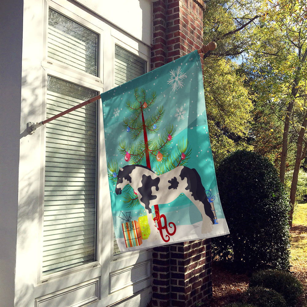 Cyldesdale Horse Christmas House Flag 28x40 Porch Sleeve Pole Decorative Outside Yard Banner Artwork Wall Hanging, Polyester