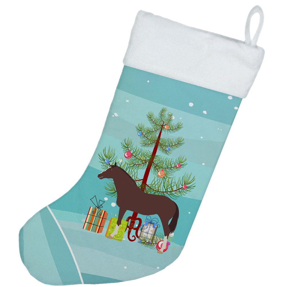 English Thoroughbred Horse Christmas Holiday Stocking Double-Sided Print, Polyester Suede,11x18, Made in USA