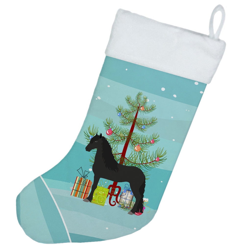 Friesian Horse Christmas Holiday Stocking Double-Sided Print, Polyester Suede,11x18, Made in USA