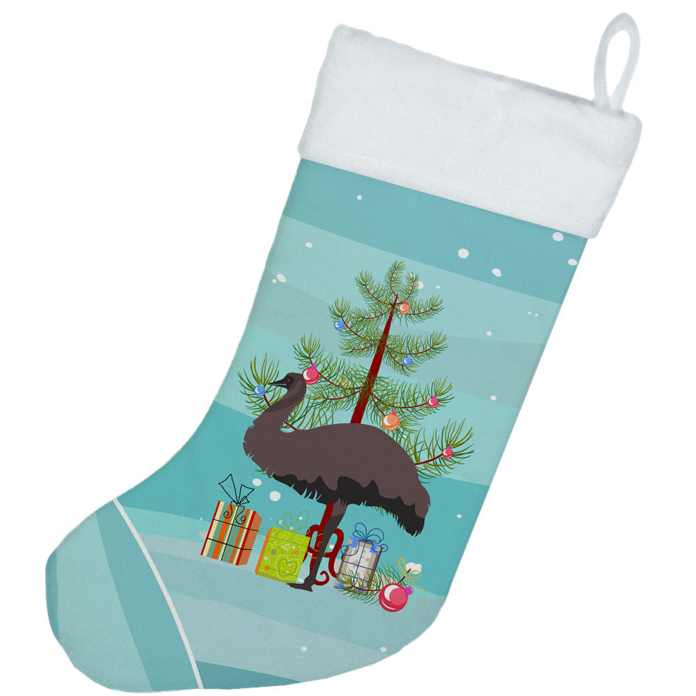Emu Christmas Holiday Stocking Double-Sided Print, Polyester Suede,11x18, Made in USA