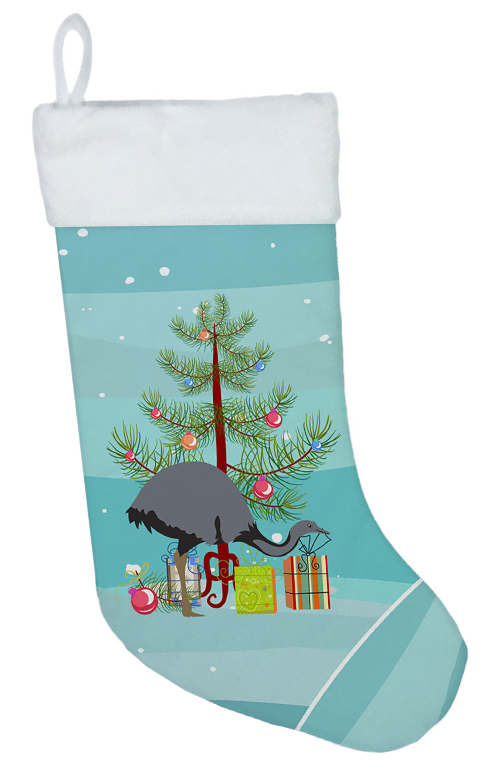 Rhea  Christmas Holiday Stocking Double-Sided Print, Polyester Suede,11x18, Made in USA