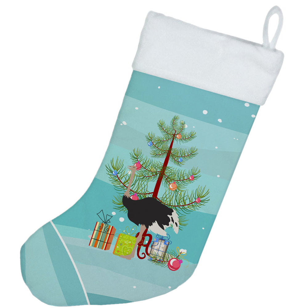 Common Ostrich Christmas Holiday Stocking Double-Sided Print, Polyester Suede,11x18, Made in USA