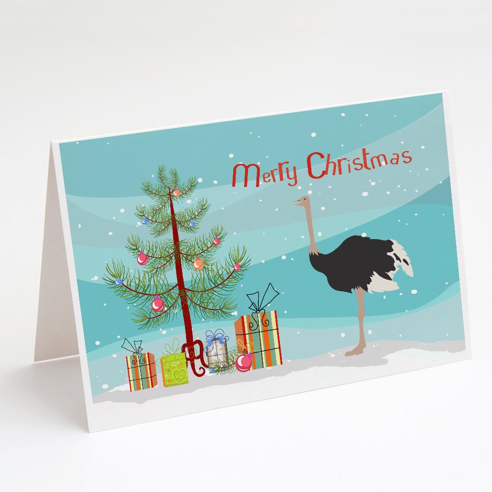 Common Ostrich Christmas Greeting Cards Pack of 8 Blank Cards with Envelopes Whimsical A7 Size 5x7