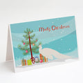 White Peacock Peafowl Christmas Greeting Cards Pack of 8 Blank Cards with Envelopes Whimsical A7 Size 5x7