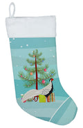 Silver Pheasant Christmas Holiday Stocking Double-Sided Print, Polyester Suede,11x18, Made in USA