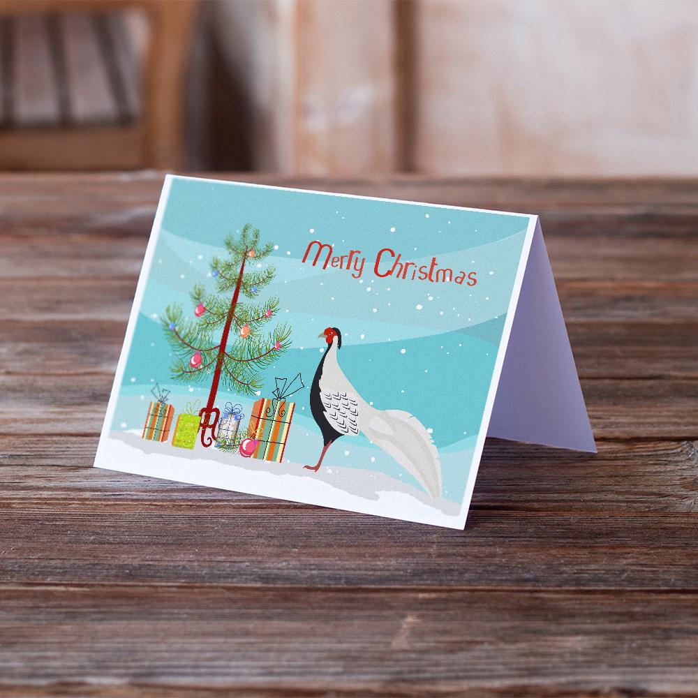 Silver Pheasant Christmas Greeting Cards Pack of 8 Blank Cards with Envelopes Whimsical A7 Size 5x7