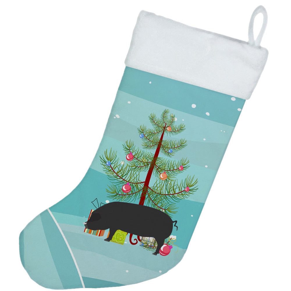 Devon Large Black Pig Christmas Holiday Stocking Double-Sided Print, Polyester Suede,11x18, Made in USA
