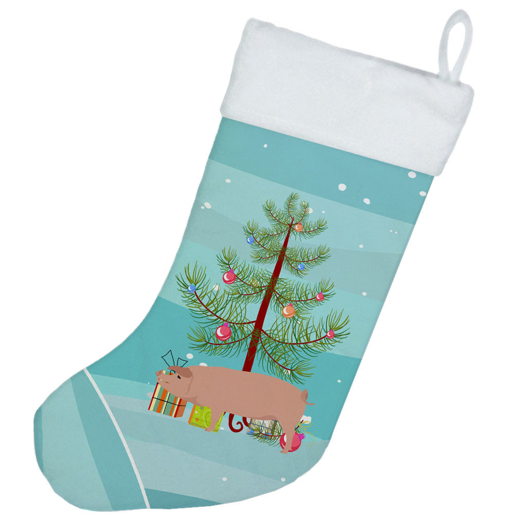 American Landrace Pig Christmas Holiday Stocking Double-Sided Print, Polyester Suede,11x18, Made in USA
