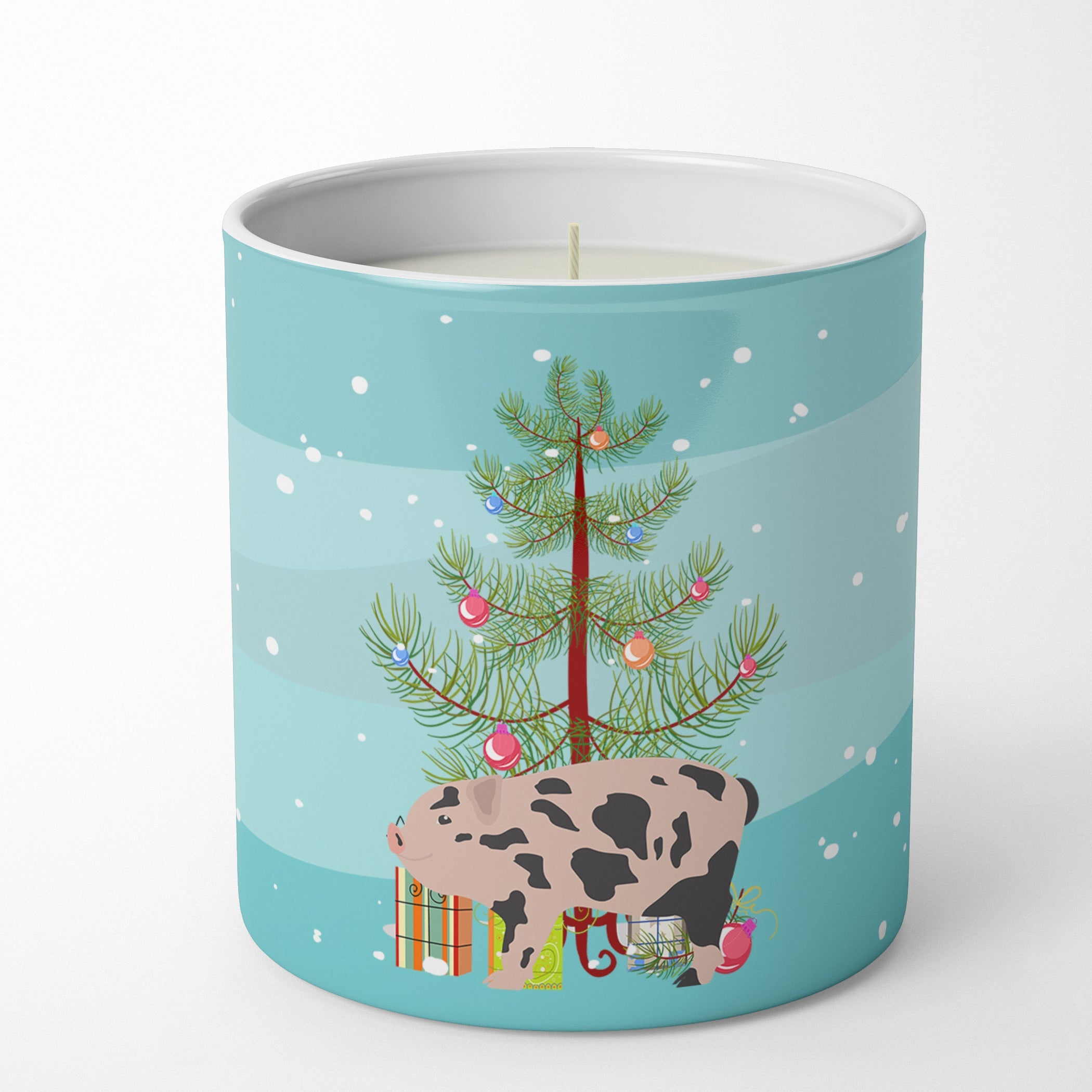 Mini Miniature Pig Christmas Decorative Soy Candle Nature Soy Wax Essential Oil Home Decor Ideal for Bedroom Kitchen Bath Office Gift, 10 oz