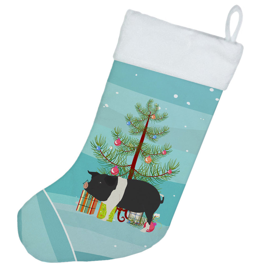 Hampshire Pig Christmas Holiday Stocking Double-Sided Print, Polyester Suede,11x18, Made in USA
