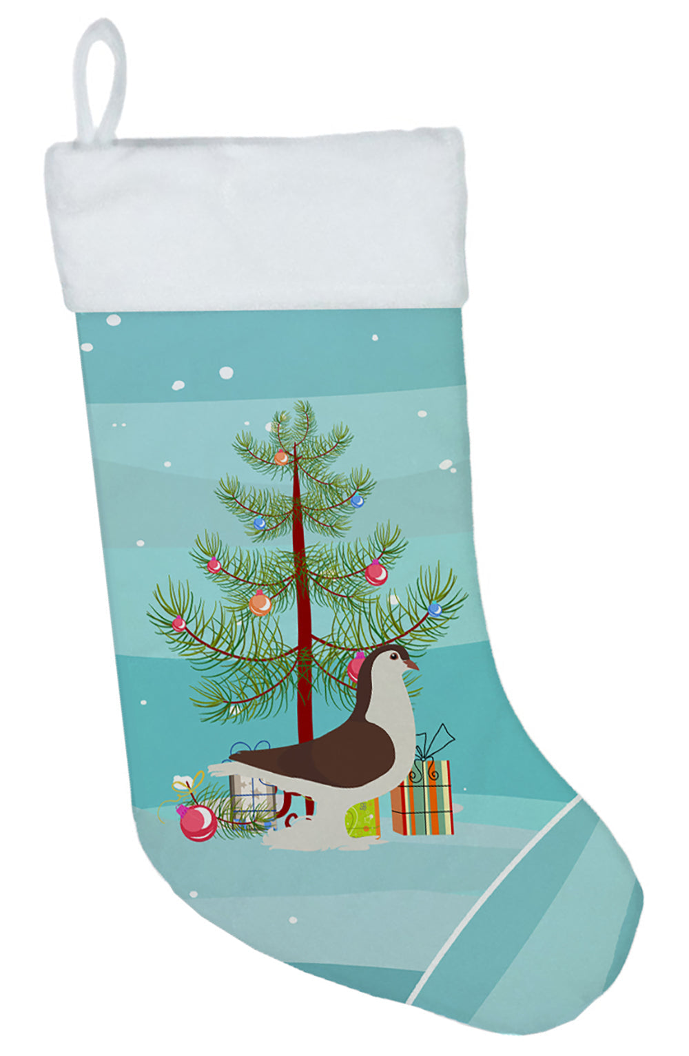 Large Pigeon Christmas Holiday Stocking Double-Sided Print, Polyester Suede,11x18, Made in USA