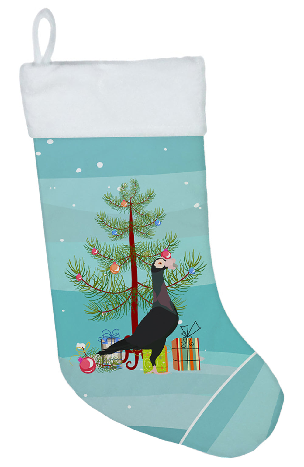 English Carrier Pigeon Christmas Holiday Stocking Double-Sided Print, Polyester Suede,11x18, Made in USA