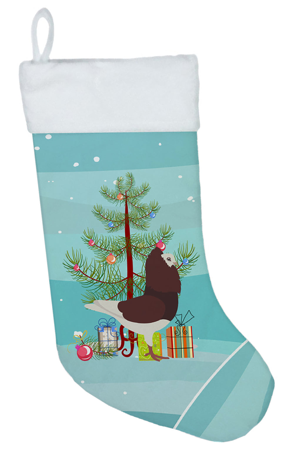 Capuchin Red Pigeon Christmas Holiday Stocking Double-Sided Print, Polyester Suede,11x18, Made in USA